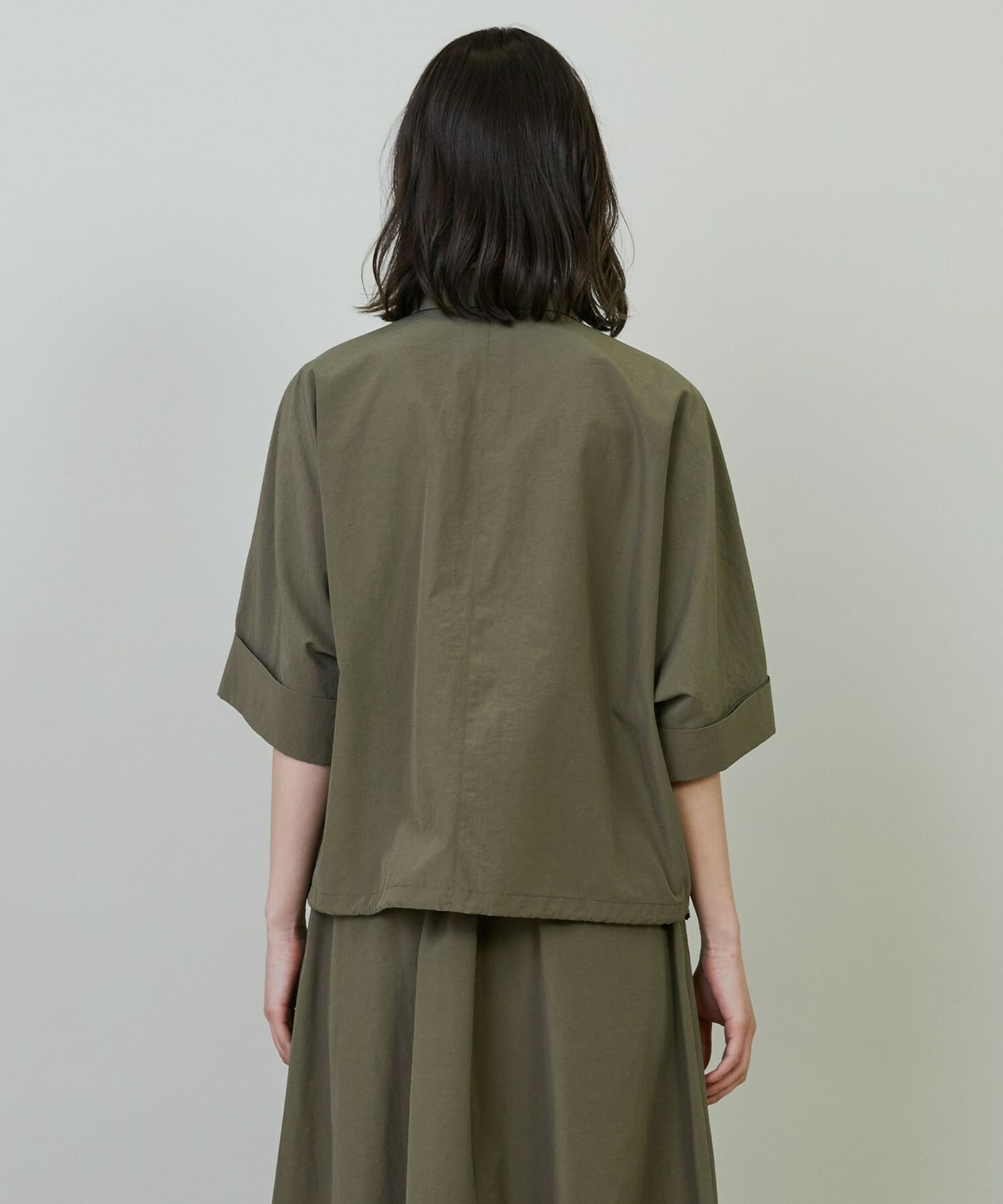 【L'EQUIPE】【Lサイズ】ナイロンコットンタンブラーシャツ 詳細画像 カーキ 10