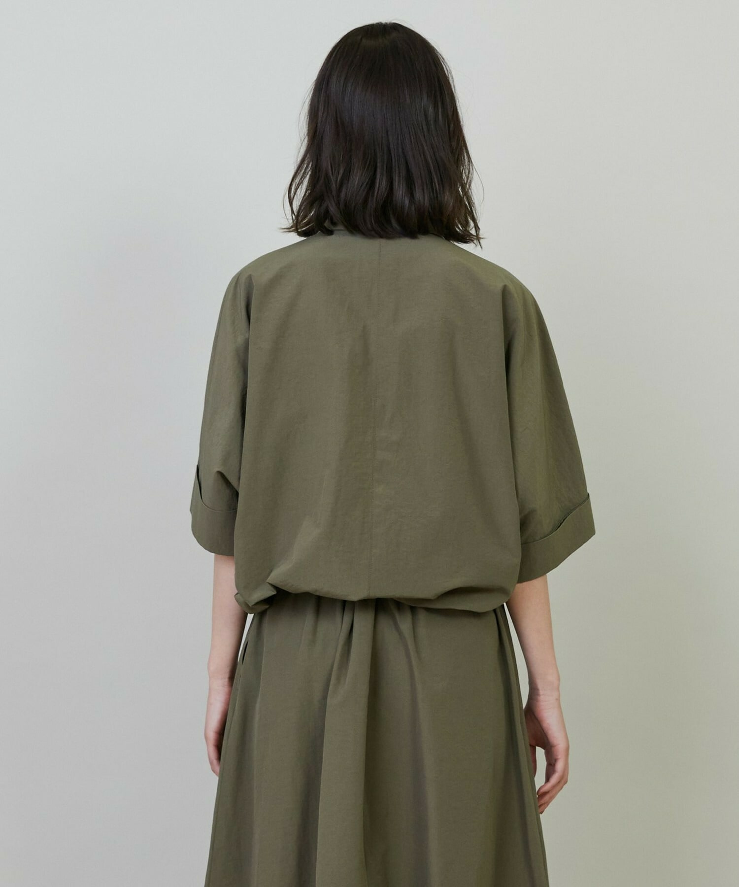 【L'EQUIPE】【Lサイズ】ナイロンコットンタンブラーシャツ 詳細画像 カーキ 13