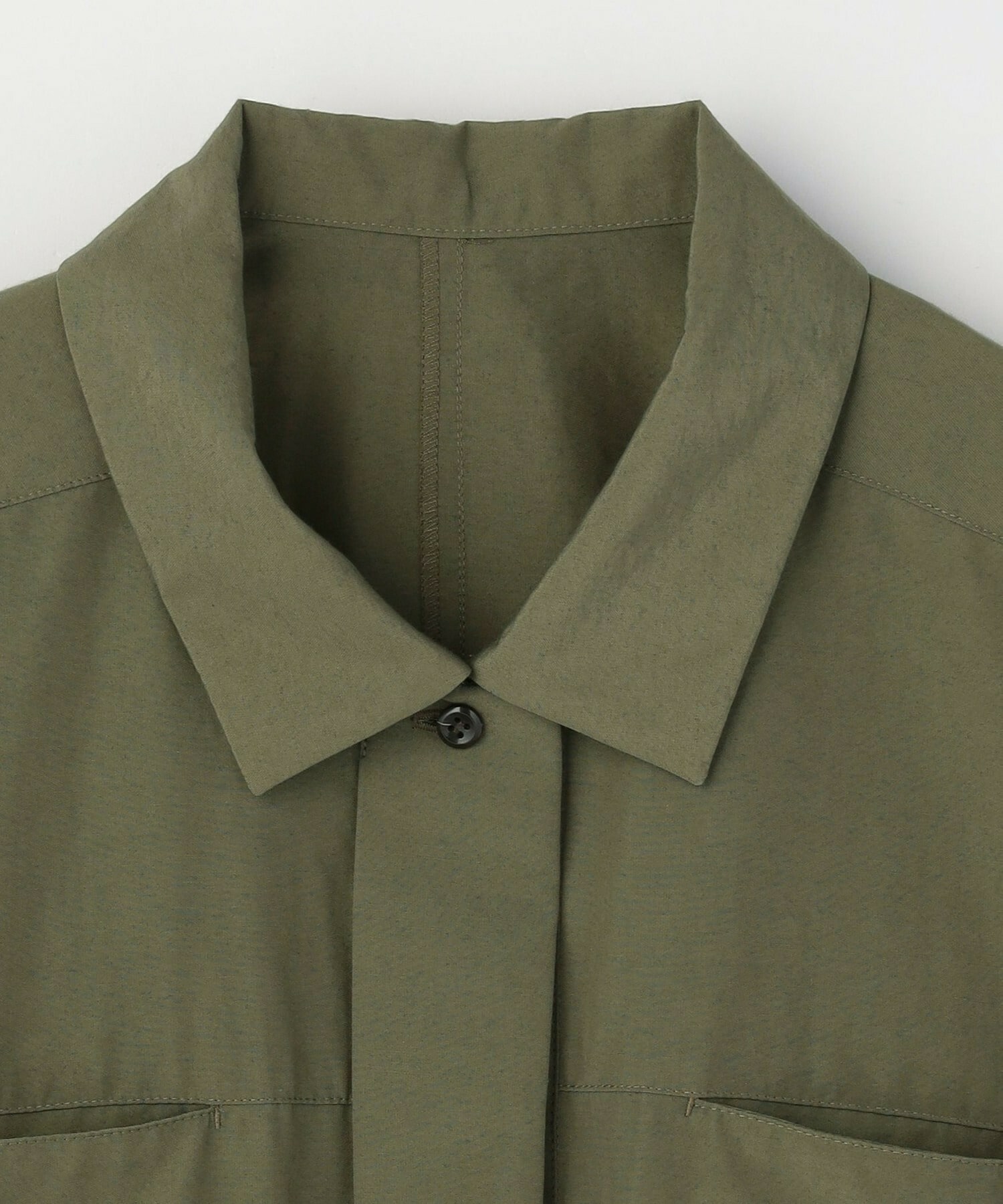 【L'EQUIPE】【Lサイズ】ナイロンコットンタンブラーシャツ 詳細画像 カーキ 15