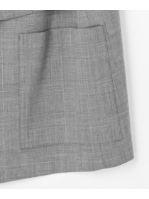 【L'EQUIPE】【Lサイズ】ストレッチグレンチェックロングジレ 詳細画像 ブラック系その他 10