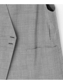 【L'EQUIPE】【Lサイズ】ストレッチグレンチェックロングジレ 詳細画像 ブラック系その他 12