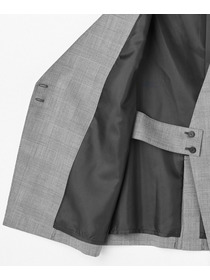 【L'EQUIPE】【Lサイズ】ストレッチグレンチェックロングジレ 詳細画像 ブラック系その他 13