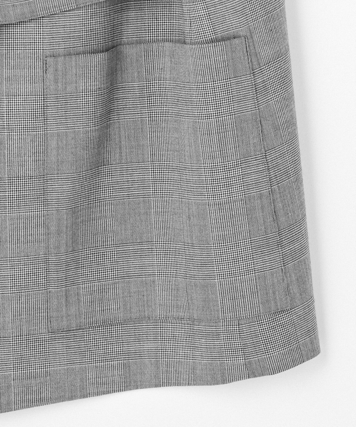 【L'EQUIPE】【Lサイズ】ストレッチグレンチェックロングジレ 詳細画像 ブラック系その他 10