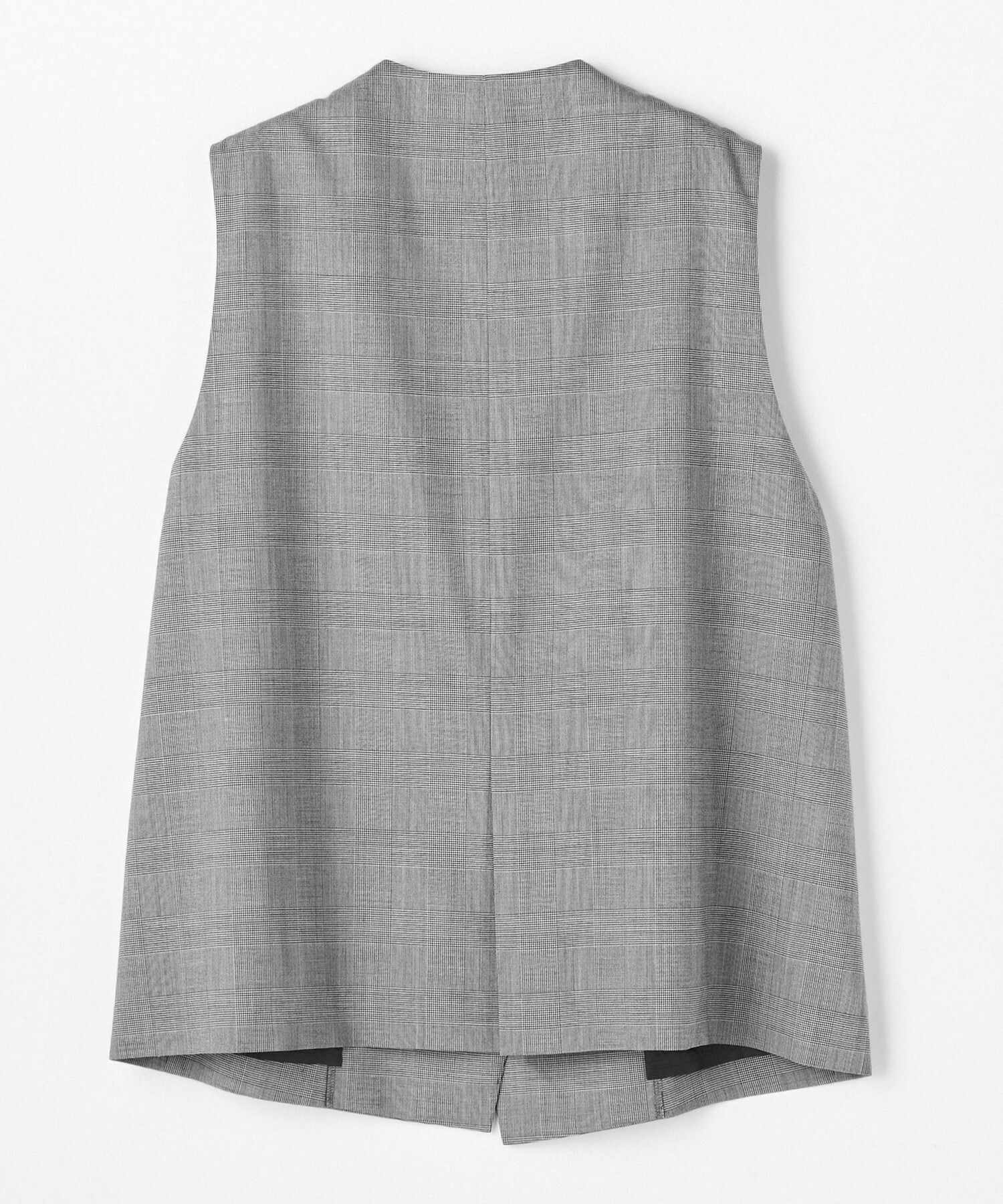 【L'EQUIPE】【Lサイズ】ストレッチグレンチェックロングジレ 詳細画像 ブラック系その他 6