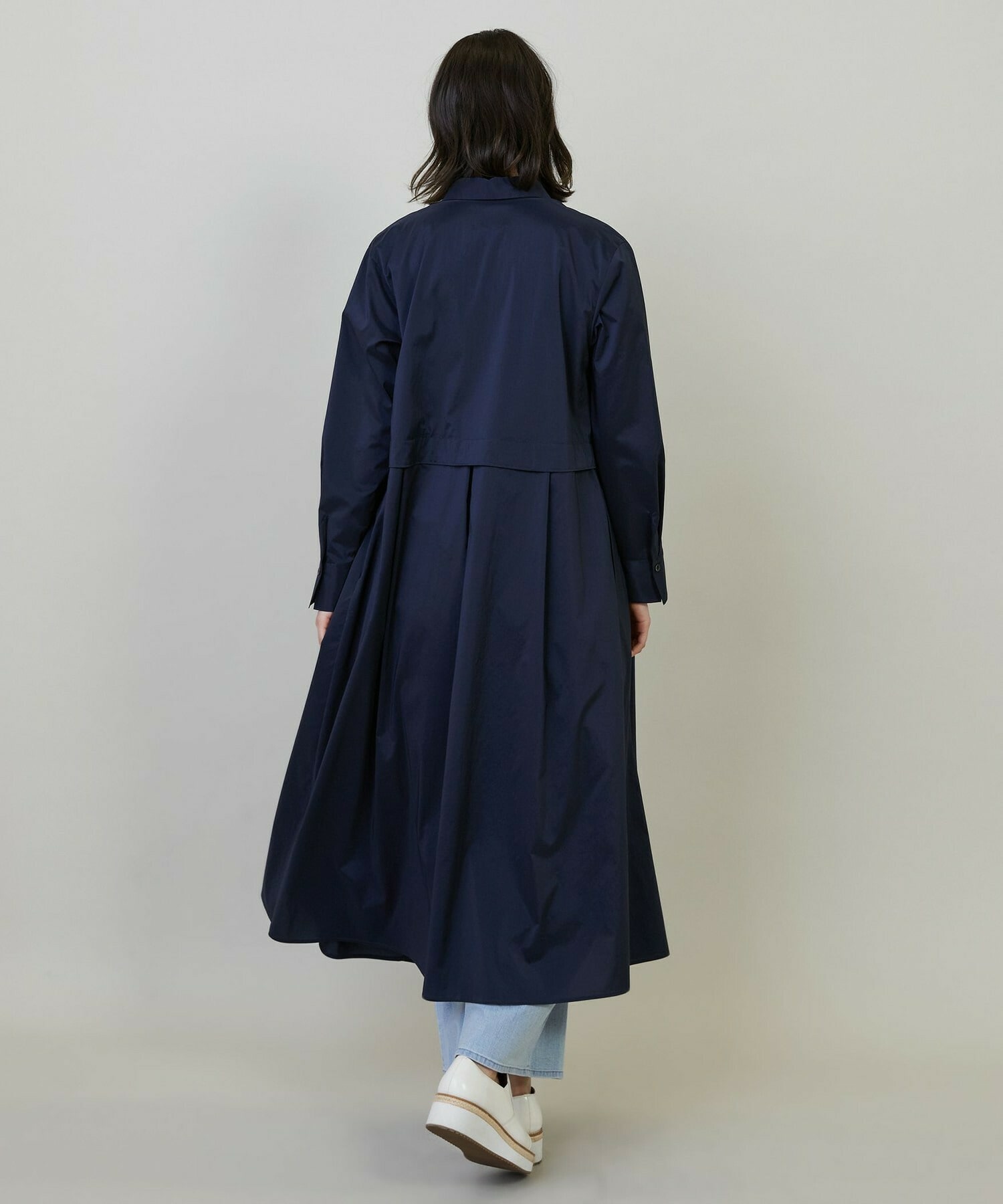 【L'EQUIPE】【Lサイズ】ストレッチタフタシャツワンピース 詳細画像 ネイビー 4