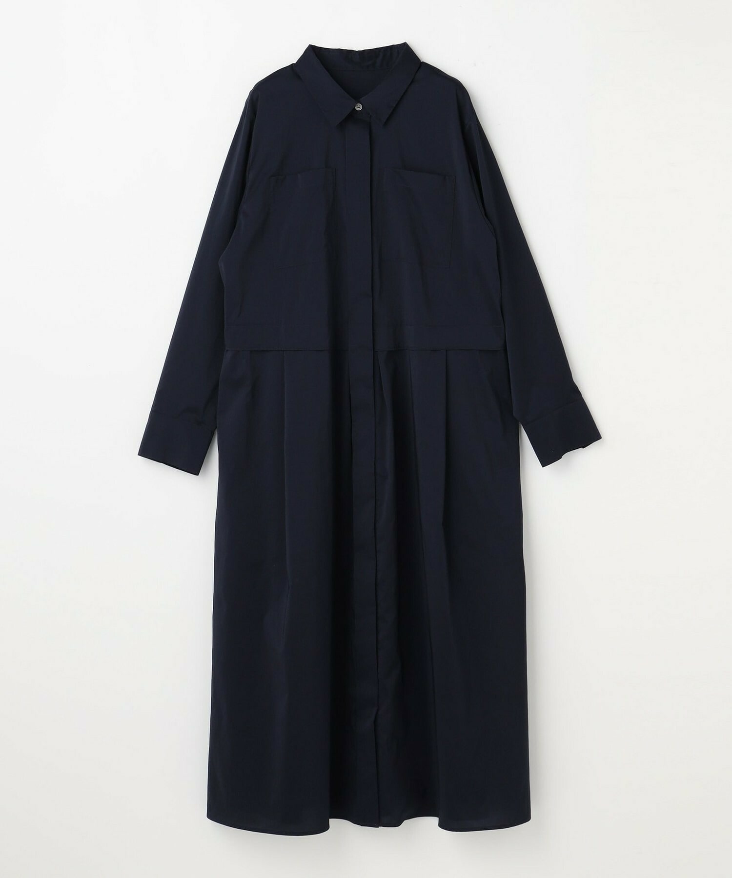 【L'EQUIPE】【Lサイズ】ストレッチタフタシャツワンピース 詳細画像 ネイビー 1