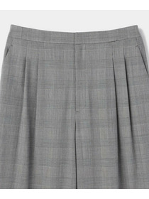 【L'EQUIPE】【Lサイズ】ストレッチグレンチェックワイドパンツ 詳細画像 ブラック系その他 14