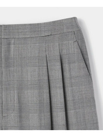 【L'EQUIPE】【Lサイズ】ストレッチグレンチェックワイドパンツ 詳細画像 ブラック系その他 15