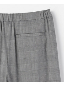 【L'EQUIPE】【Lサイズ】ストレッチグレンチェックワイドパンツ 詳細画像 ブラック系その他 16