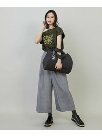 【L'EQUIPE】【Lサイズ】ストレッチグレンチェックワイドパンツ 詳細画像 ブラック系その他 9