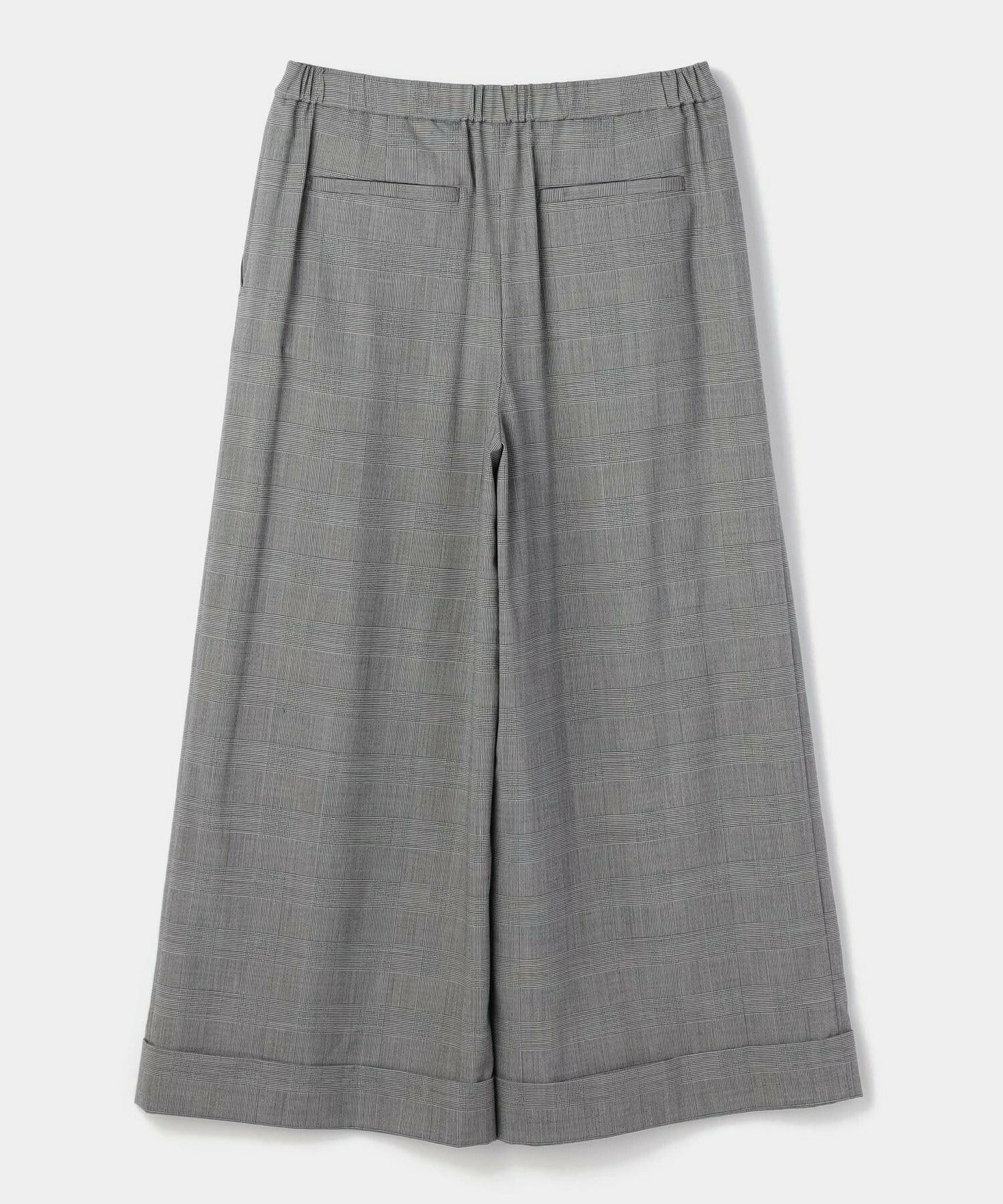 【L'EQUIPE】【Lサイズ】ストレッチグレンチェックワイドパンツ 詳細画像 ブラック系その他 13