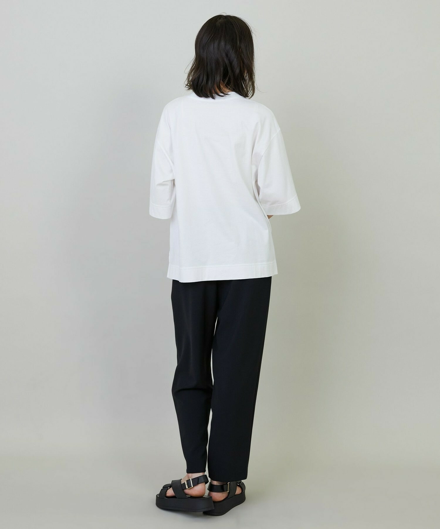 【L'EQUIPE】【Lサイズ】ダブルクロスライトテーパードパンツ 詳細画像 ブラック 4