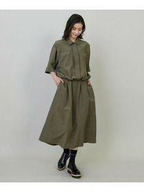 【L'EQUIPE】【Lサイズ】ナイロンコットンタンブラースカート 詳細画像 カーキ 2