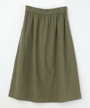 【L'EQUIPE】【Lサイズ】ナイロンコットンタンブラースカート 詳細画像 カーキ 1