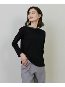 【L'EQUIPE】【Lサイズ】強撚フライス&チュールカットソー 詳細画像 ブラック 6