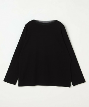 【L'EQUIPE】【Lサイズ】強撚フライス&チュールカットソー 詳細画像 ブラック 1