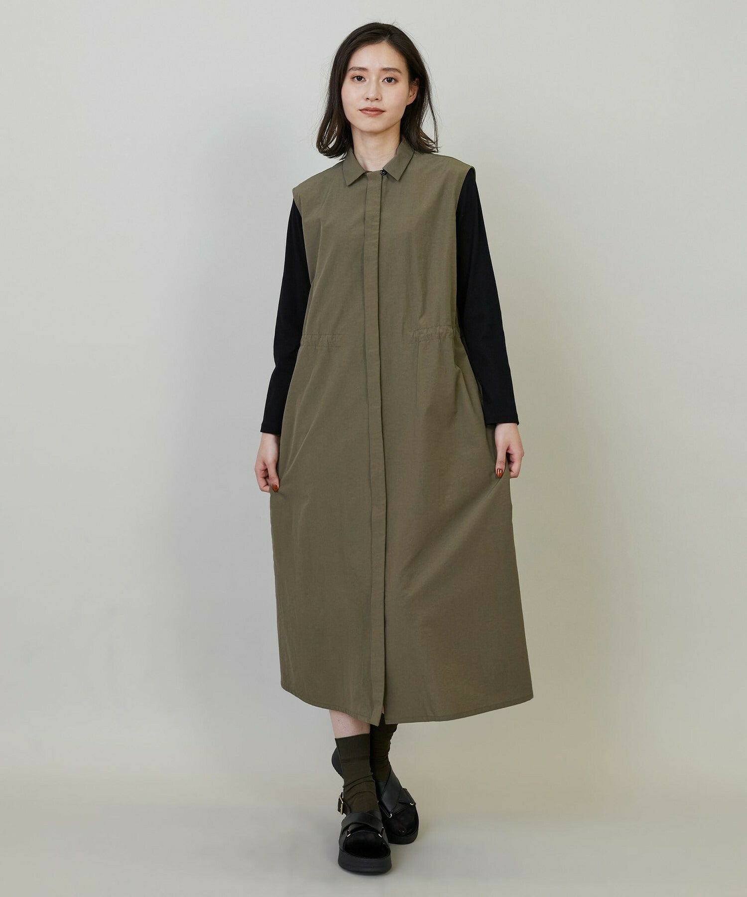 【L'EQUIPE】【Lサイズ】強撚フライス&チュールカットソー 詳細画像 ブラック 5