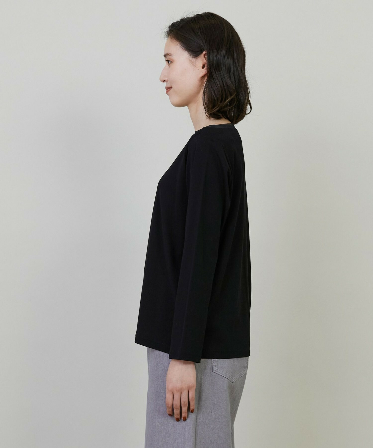 【L'EQUIPE】【Lサイズ】強撚フライス&チュールカットソー 詳細画像 ブラック 8