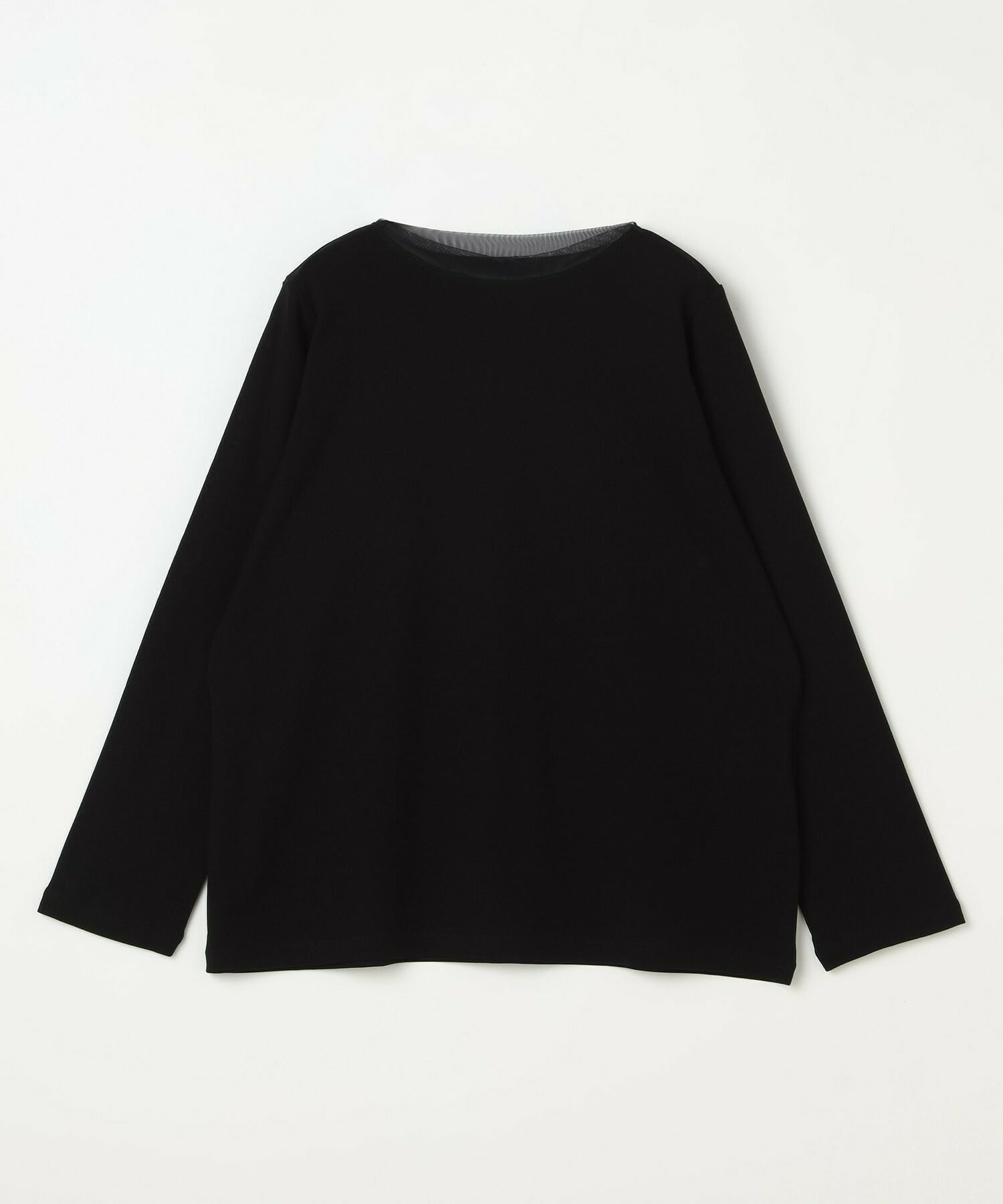 【L'EQUIPE】【Lサイズ】強撚フライス&チュールカットソー 詳細画像 ブラック 1