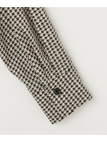 【L'EQUIPE】【Lサイズ】ハウンドトゥースプリントシャツ 詳細画像 ブラック系その他 10