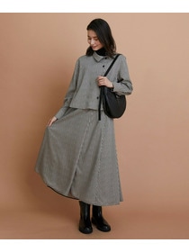 【L'EQUIPE】【Lサイズ】ハウンドトゥースプリントシャツ 詳細画像 ブラック系その他 2