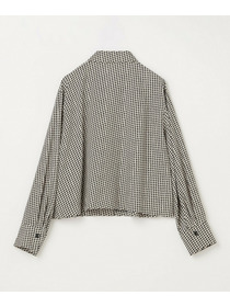 【L'EQUIPE】【Lサイズ】ハウンドトゥースプリントシャツ 詳細画像 ブラック系その他 8