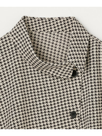 【L'EQUIPE】【Lサイズ】ハウンドトゥースプリントシャツ 詳細画像 ブラック系その他 9