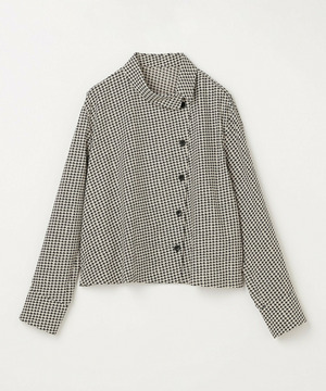 【L'EQUIPE】【Lサイズ】ハウンドトゥースプリントシャツ 詳細画像 ブラック系その他 1