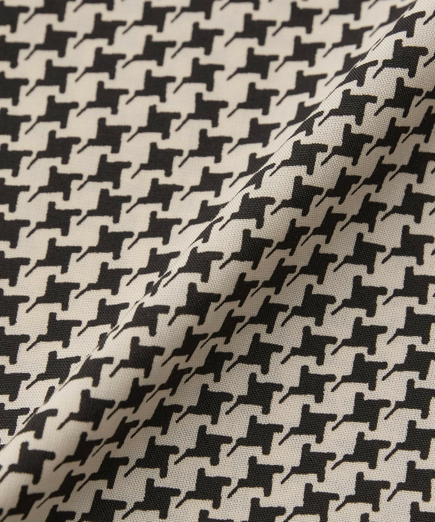 【L'EQUIPE】【Lサイズ】ハウンドトゥースプリントシャツ 詳細画像 ブラック系その他 12