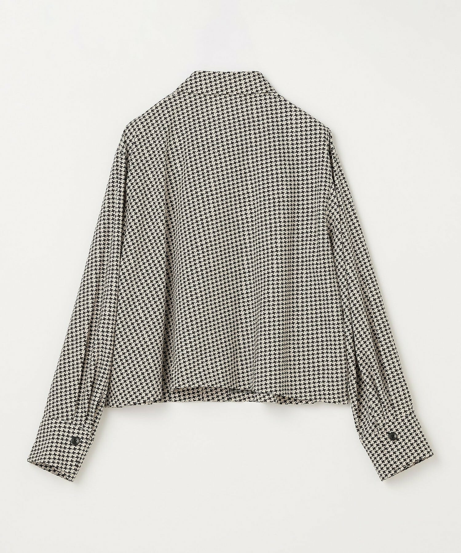 【L'EQUIPE】【Lサイズ】ハウンドトゥースプリントシャツ 詳細画像 ブラック系その他 8