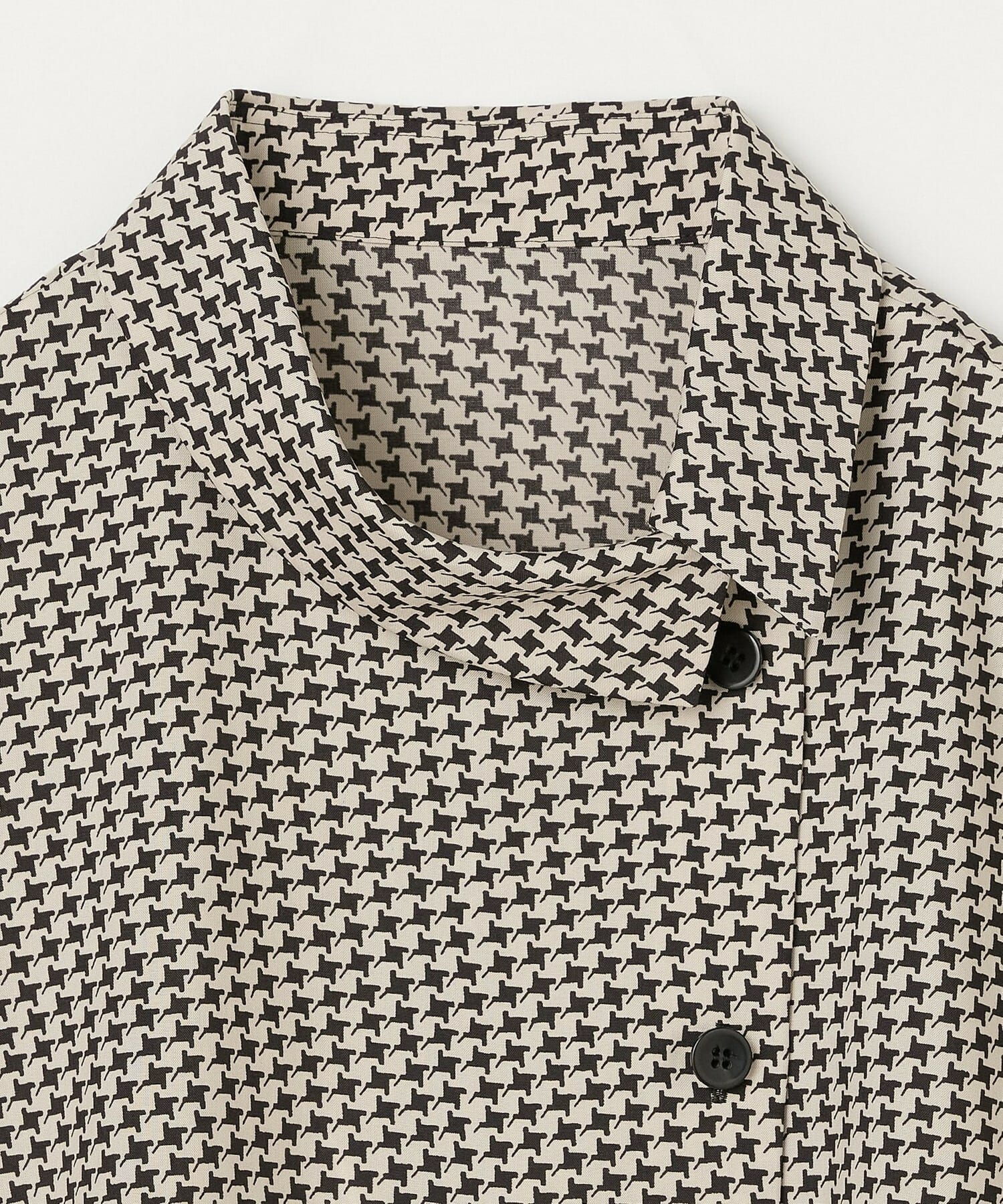 【L'EQUIPE】【Lサイズ】ハウンドトゥースプリントシャツ 詳細画像 ブラック系その他 9