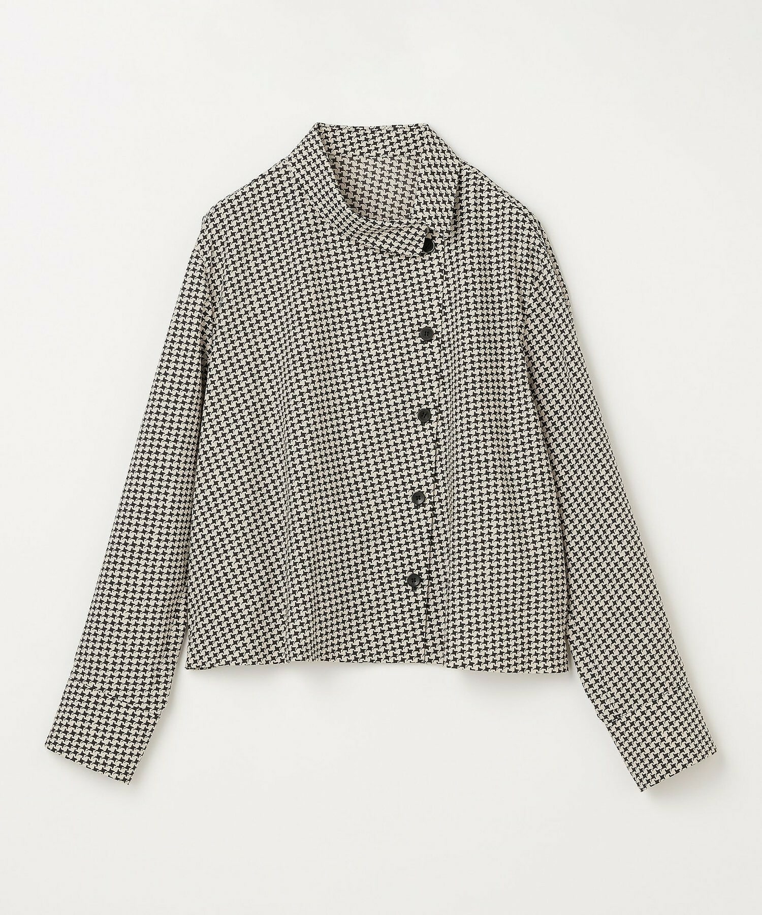 【L'EQUIPE】【Lサイズ】ハウンドトゥースプリントシャツ 詳細画像 ブラック系その他 1