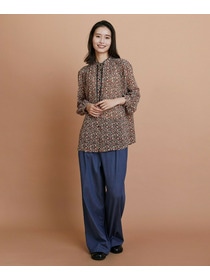 【L'EQUIPE】【Lサイズ】ヴィンテージプリントブラウス 詳細画像 レッド系その他 1