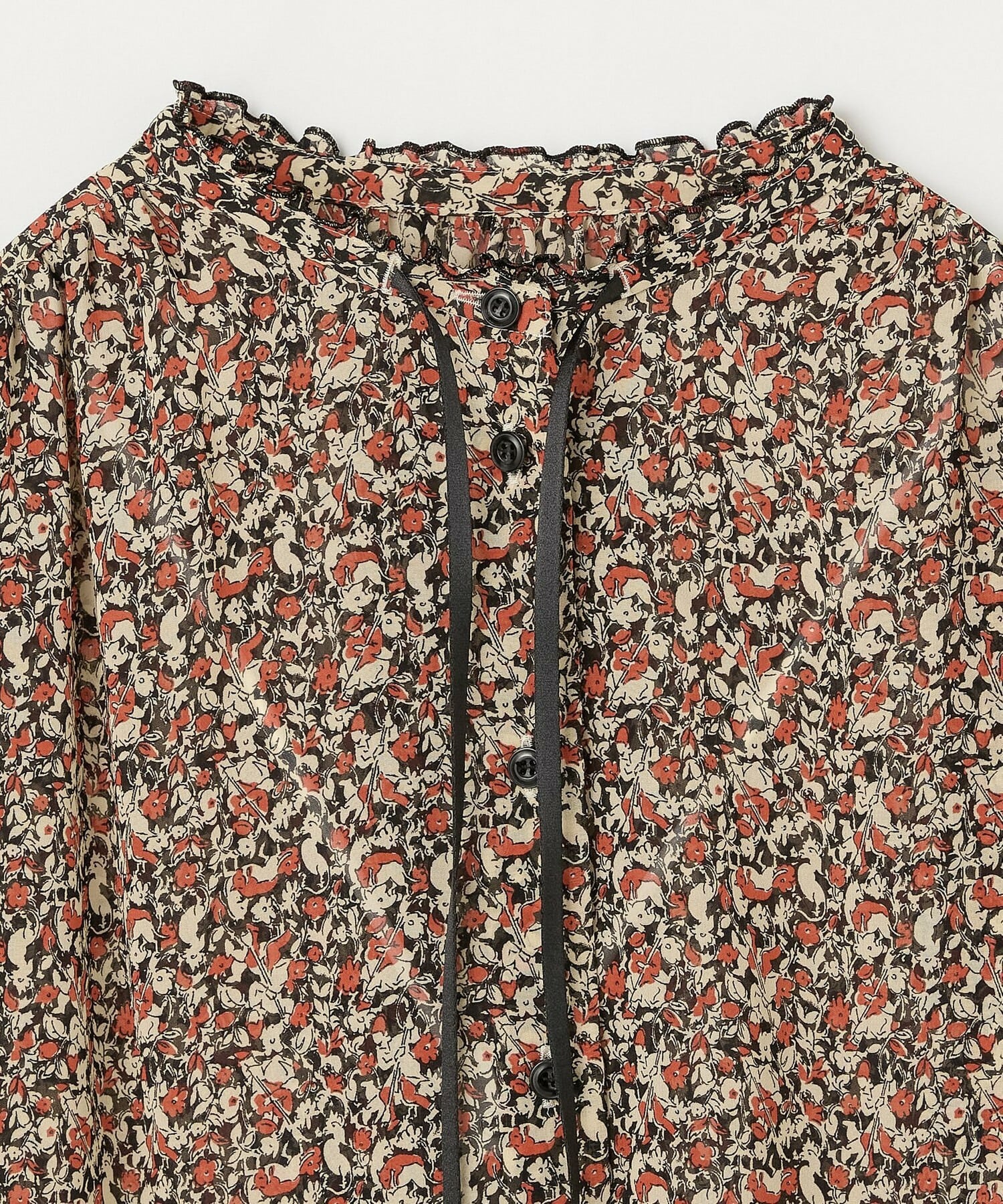 【L'EQUIPE】【Lサイズ】ヴィンテージプリントブラウス 詳細画像 レッド系その他 8