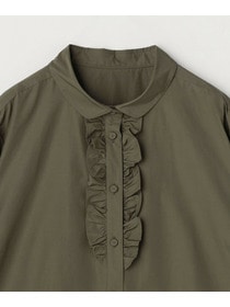 【L'EQUIPE】【Lサイズ】パウダリータフタフロントフリルシャツ 詳細画像 カーキ 12