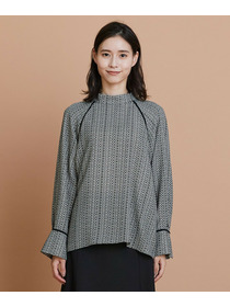 【L'EQUIPE】【Lサイズ】ピクセルプリントブラウス 詳細画像 ブラック系その他 5