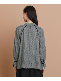 【L'EQUIPE】【Lサイズ】ピクセルプリントブラウス 詳細画像 ブラック系その他 7