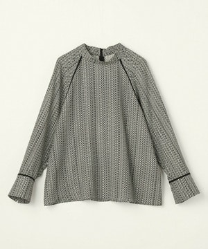 【L'EQUIPE】【Lサイズ】ピクセルプリントブラウス 詳細画像 ブラック系その他 1