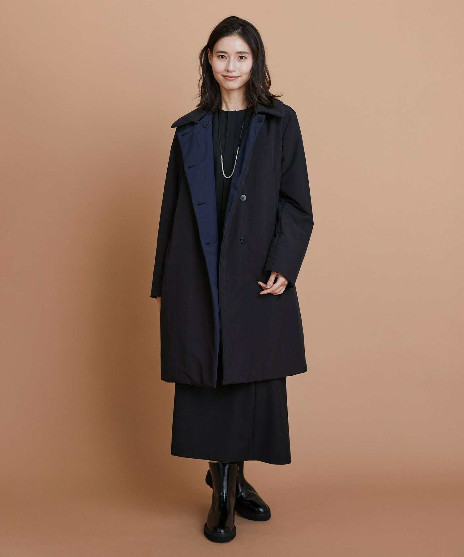 【L'EQUIPE】【Lサイズ】ナイロンワッシャー中綿コート 詳細画像 ブラック系その他 11