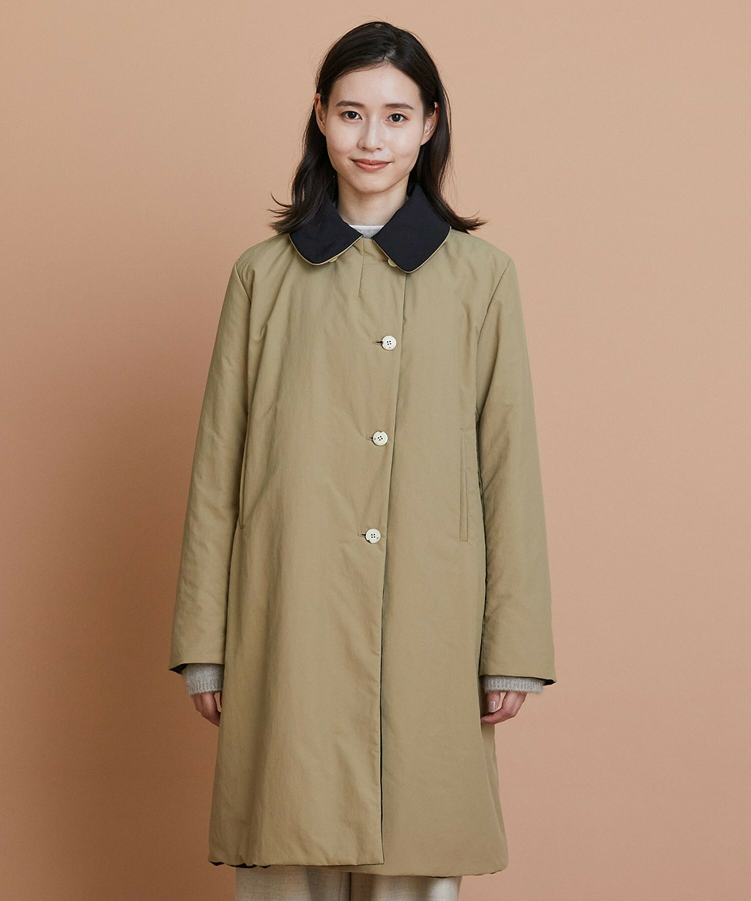 【L'EQUIPE】【Lサイズ】ナイロンワッシャー中綿コート 詳細画像 ブラック系その他 5