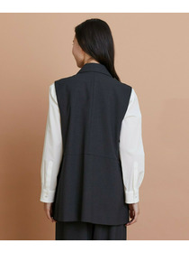 【L'EQUIPE】【Lサイズ】ウォッシャブルTR2wayジレ 詳細画像 チャコールグレー 7