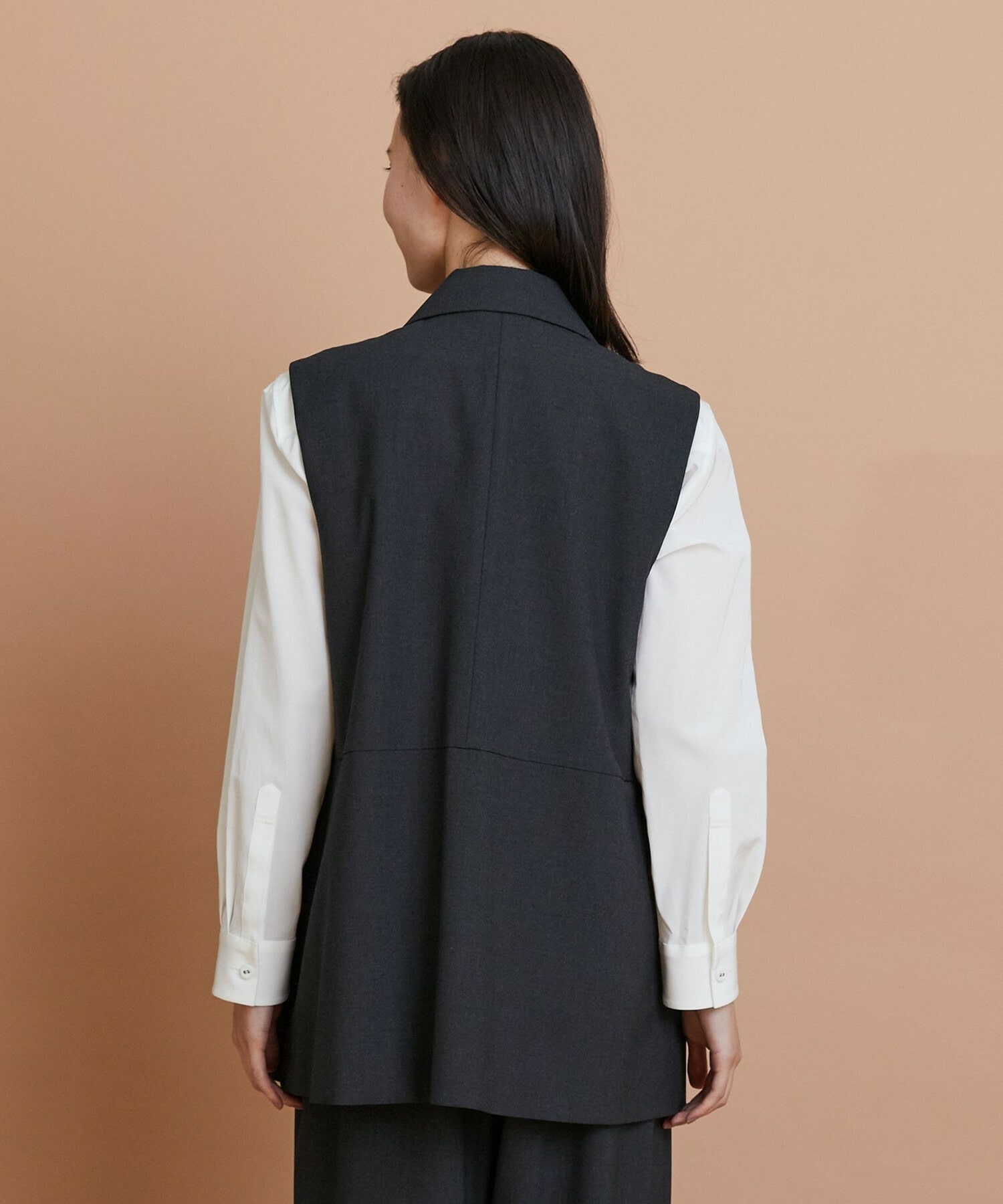 【L'EQUIPE】【Lサイズ】ウォッシャブルTR2wayジレ 詳細画像 チャコールグレー 7