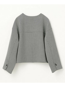 【L'EQUIPE】［eclat 2025年11月号掲載商品］【Lサイズ】バイカラーチェックノーカラージャケット 詳細画像 グレー系その他 11