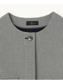 【L'EQUIPE】［eclat 2025年11月号掲載商品］【Lサイズ】バイカラーチェックノーカラージャケット 詳細画像 グレー系その他 12