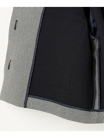 【L'EQUIPE】［eclat 2025年11月号掲載商品］【Lサイズ】バイカラーチェックノーカラージャケット 詳細画像 グレー系その他 16