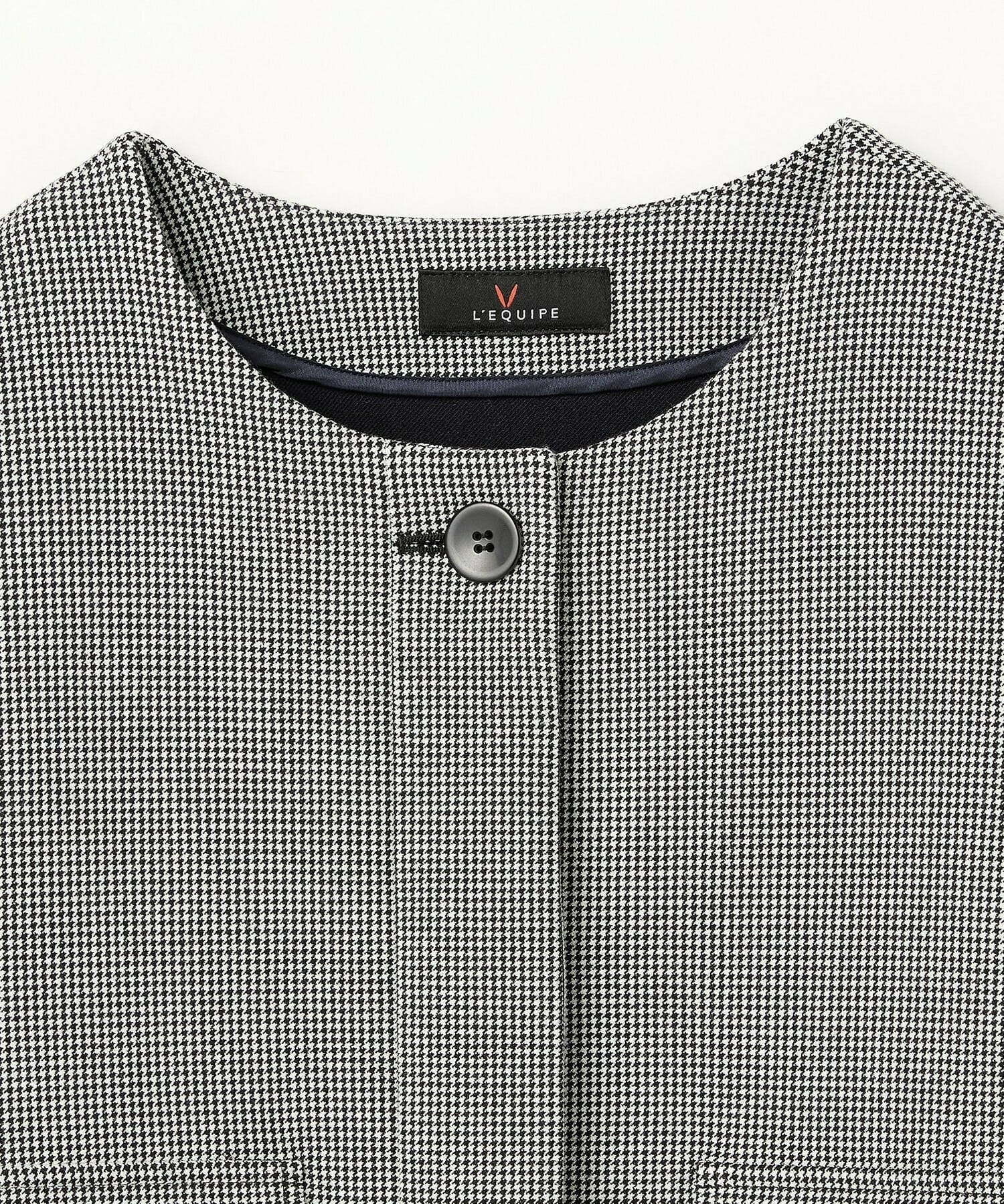 【L'EQUIPE】［eclat 2025年11月号掲載商品］【Lサイズ】バイカラーチェックノーカラージャケット 詳細画像 グレー系その他 12