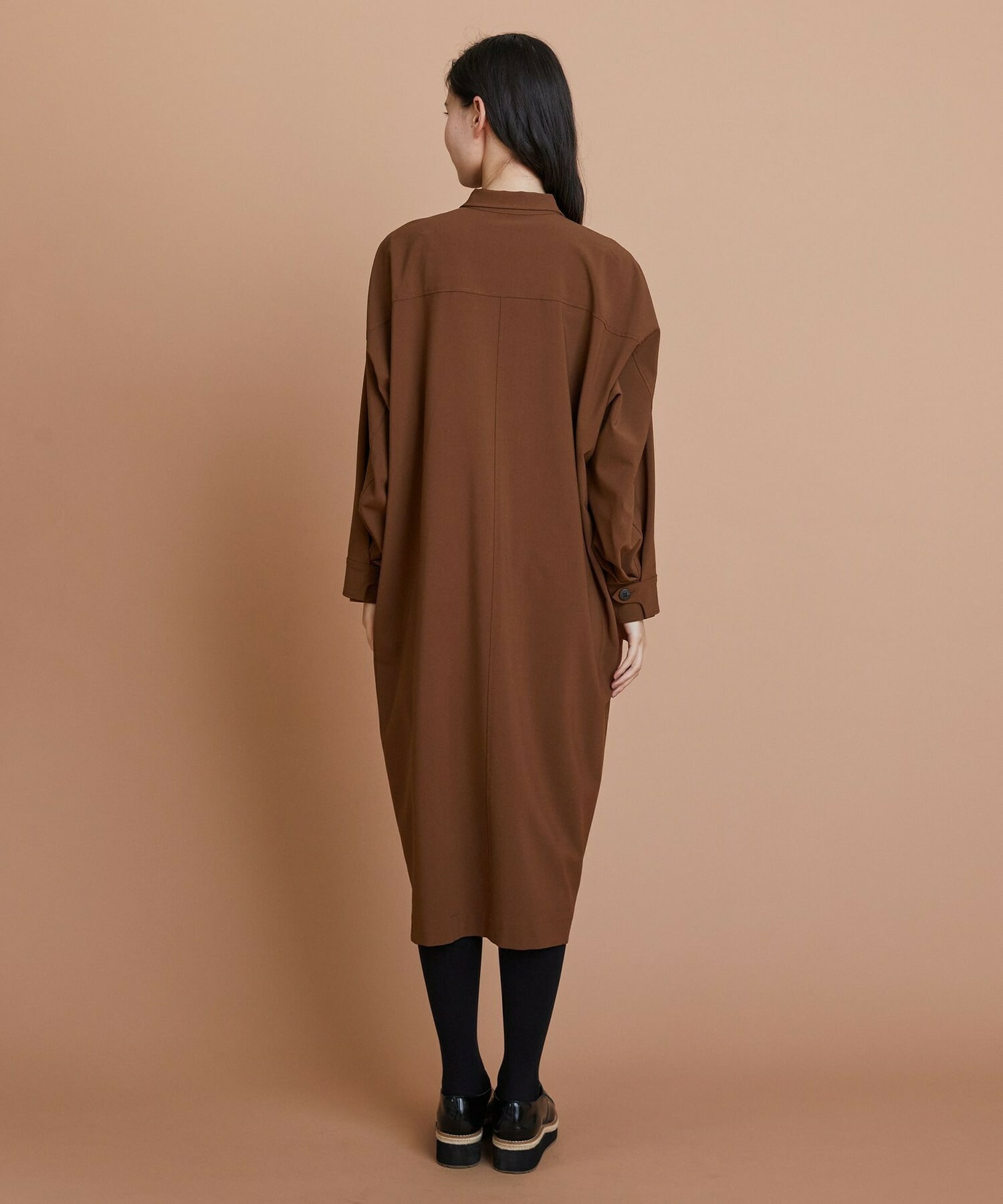 【L'EQUIPE】［eclat 2025年11月号掲載商品］【Lサイズ】トロストレッチワンピース 詳細画像 ブラウン 12