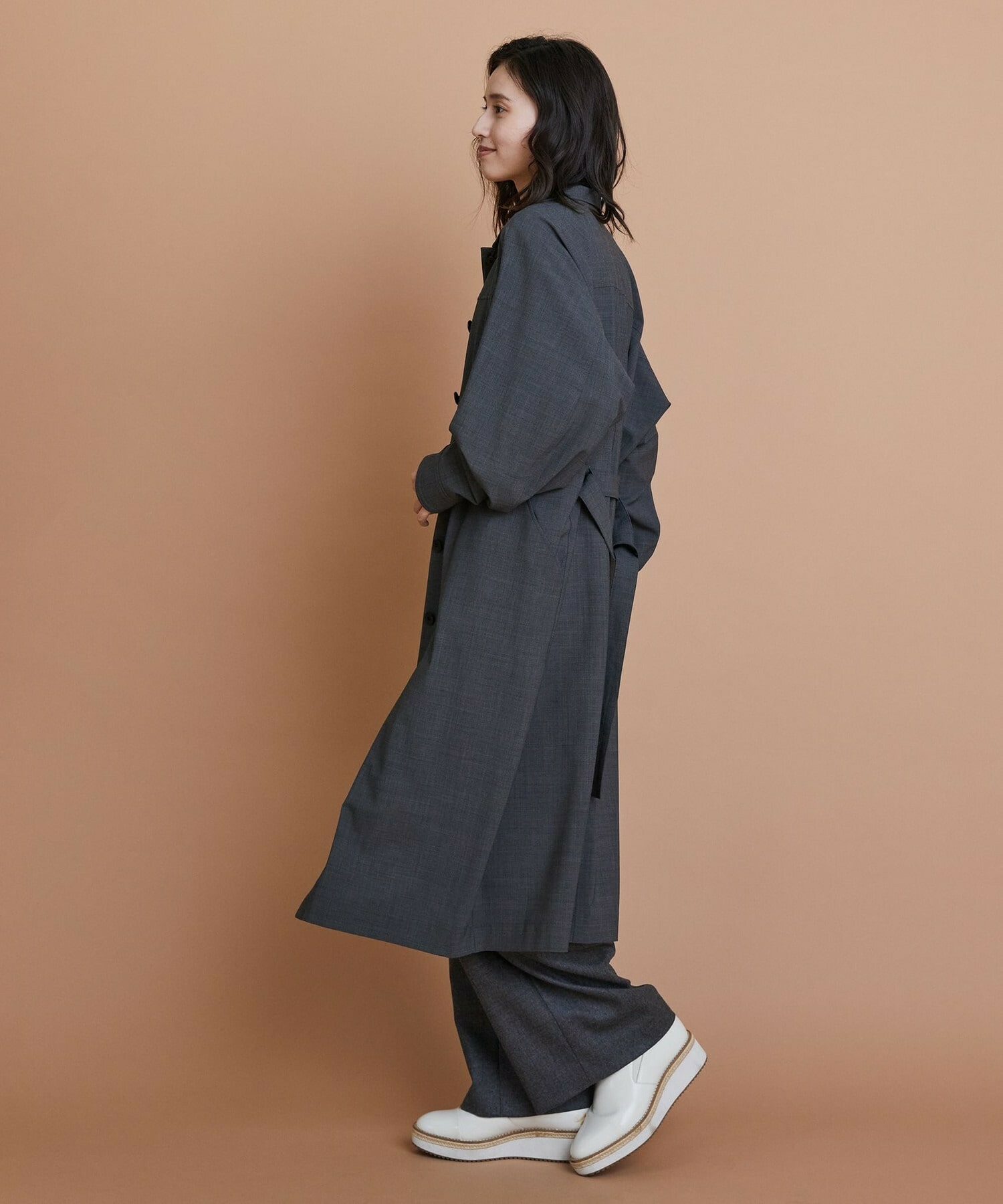 【L'EQUIPE】［eclat 2025年11月号掲載商品］【Lサイズ】トロストレッチワンピース 詳細画像 ブラウン 4