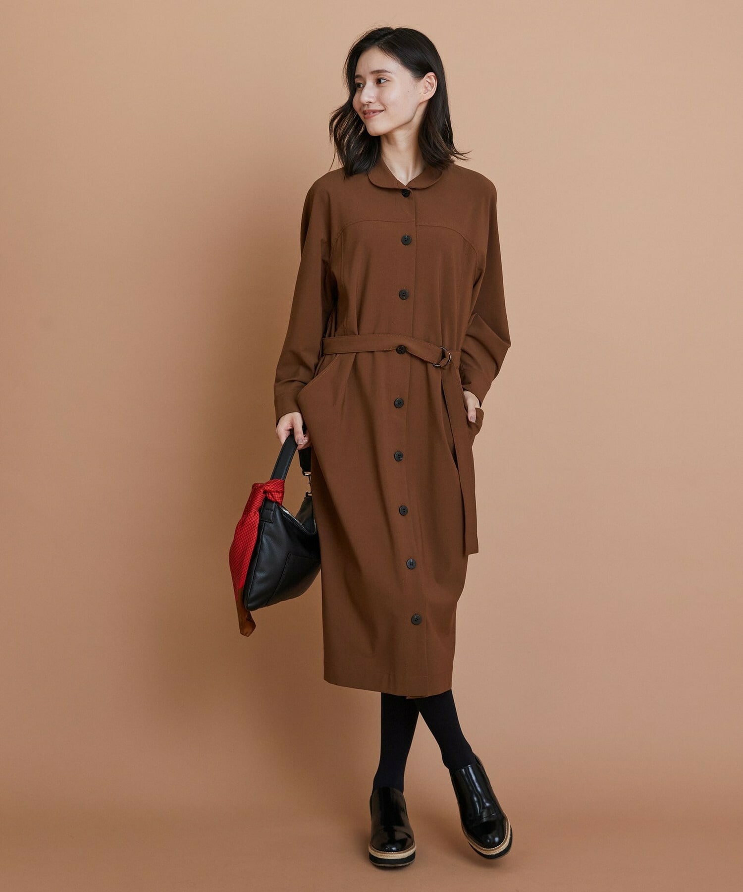 クレストブリッジワンピース完売品2025年最新作 eclat 2025年11月号掲載商品］【Lサイズ】トロストレッチ