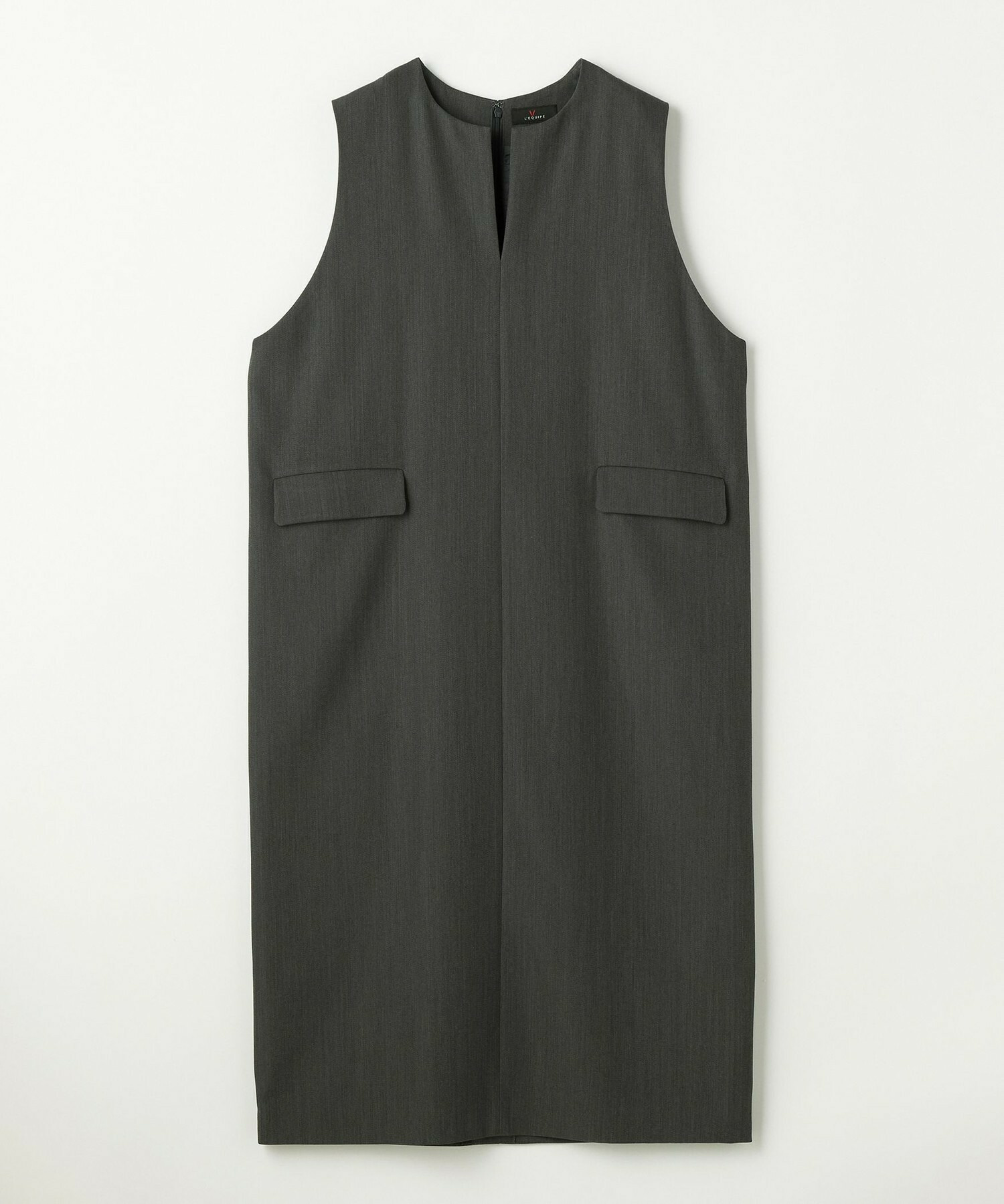 【L'EQUIPE】【Lサイズ】TWドビードスキンノースリーブワンピース 詳細画像 チャコールグレー 1